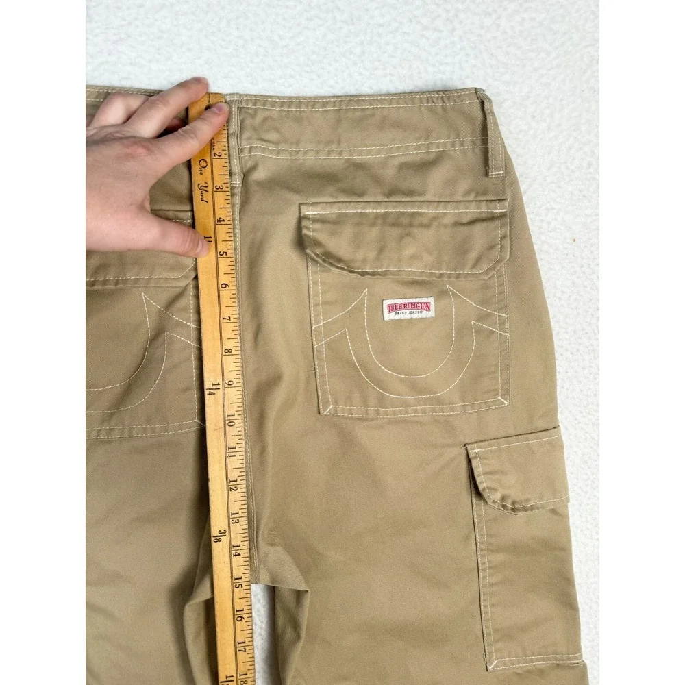 True Religion Cargo Pants Mens 32 Fits 33x32 Khaki Straight Leg Regular Classic